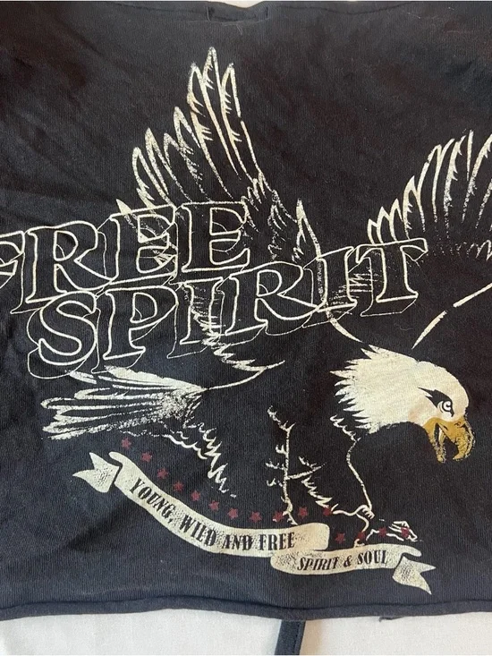 Garage Palm Valley Los Angeles Tie Front Crop Tee Black Women’s XS NWT - Picture 8 of 8